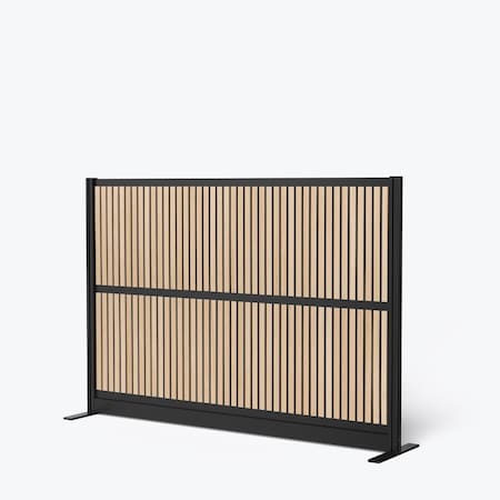 Luxor Grove Modular Wall Room Divider System - Black Frame - 70in X 48in - Wood Wall MW-7048-WB